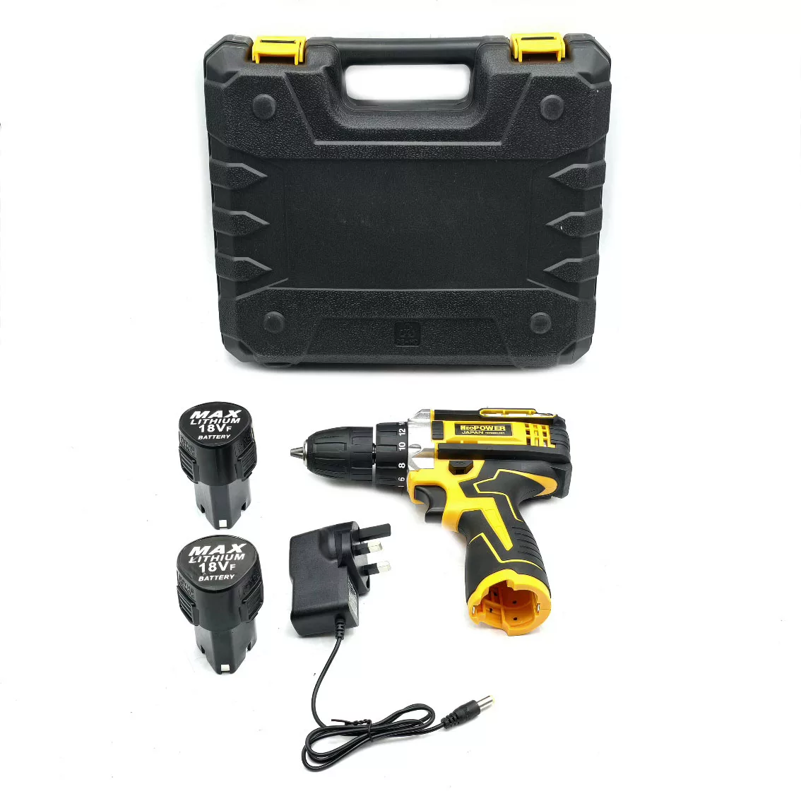 دریل پیچ گوشتی شارژی نیوپاور مدل JAPAN-TECHNOLOGY-18V مجوعه 28 عددی