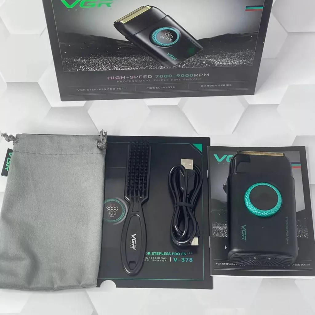 ست ماشین اصلاح موی صورت و بدن شارژی وی جی ار مدل v-378