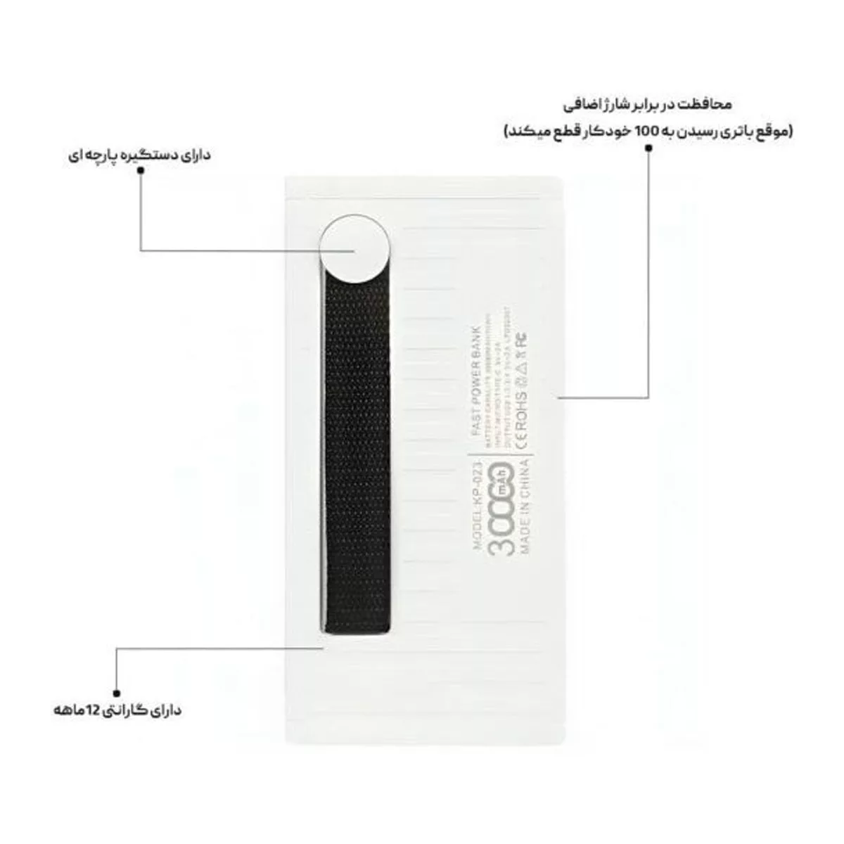 پاور بانک کلومن مدل KP-023 کانتینری ظرفیت 30000 میلی آمپر ساعت
