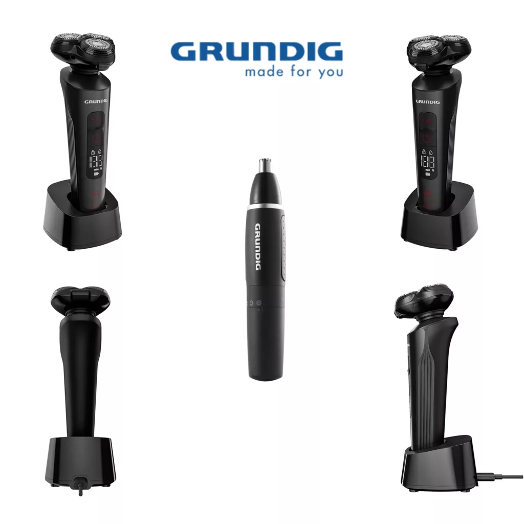 ماشین اصلاح موی صورت شارژی گروندیگ مدل MS 9130 به همراه مو زن گوش و بینی گروندیگ مدل MT 3810