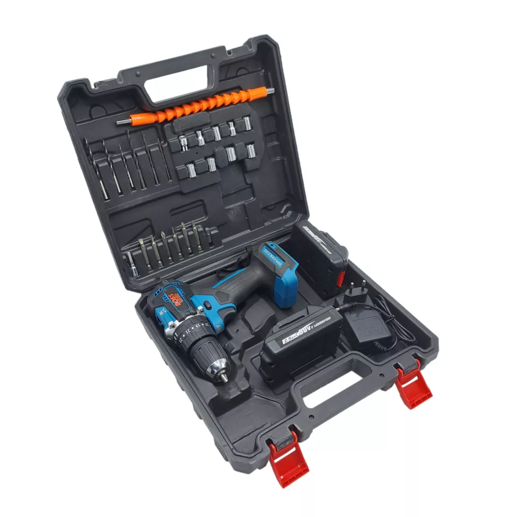 دریل شارژی چکشی صنعتی براشلس باس مدل LIFE_STYLE مجموعه 28 عددی