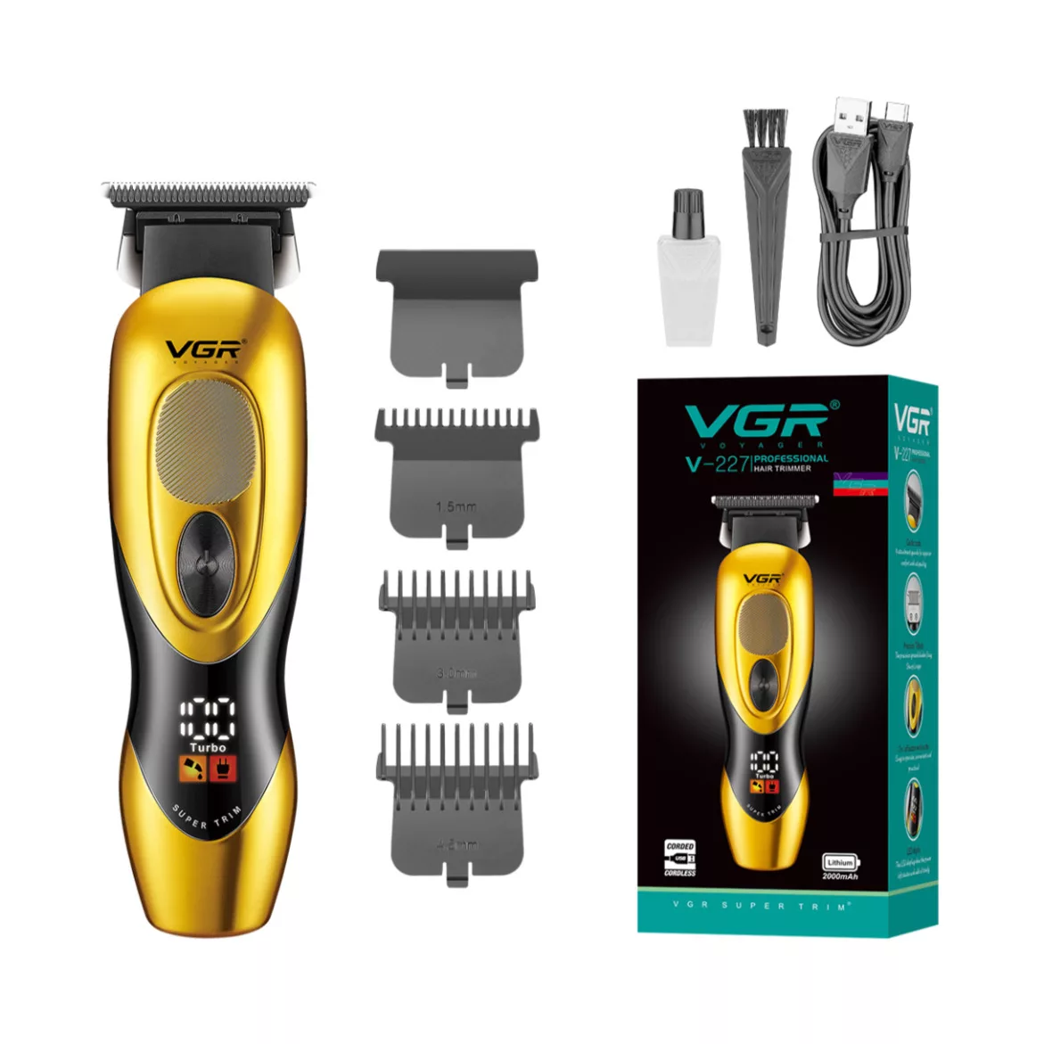 ماشین اصلاح موی سر و صورت وی جی ار مدل V-227