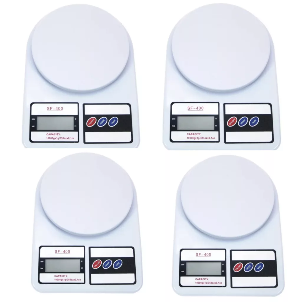 ترازو آشپزخانه دیجیتال مدل چراغ دار 4 حداکثر ظرفیت قابل اندازه‌گیری 10 کیلوگرم با دقت اندازه‌گیری 1 گرم