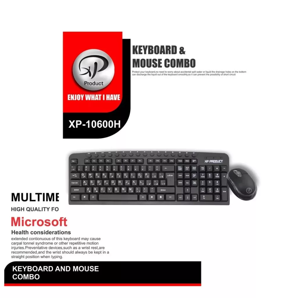 کیبورد و موس ایکس پی-پروداکت مدل 10600H، سوئیچ ممبران، Full-size