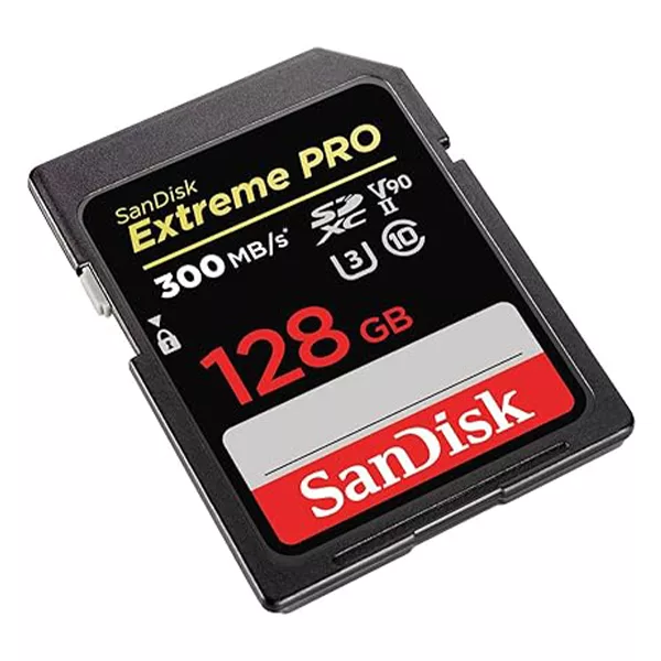 کارت حافظه SDXC سن دیسک مدل Extreme Pro V90 کلاس 10 استاندارد UHS-II U3 سرعت 300mbps ظرفیت 128 گیگابایت