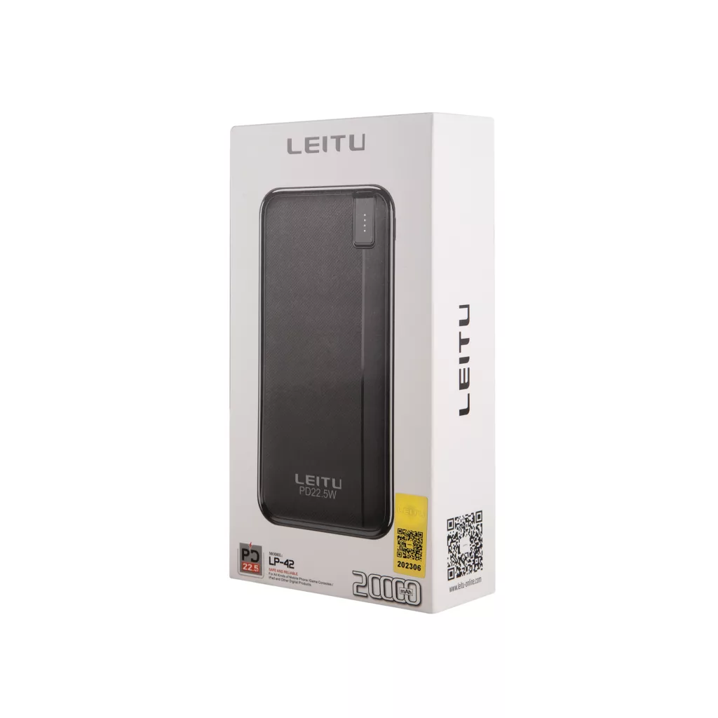 پاوربانک 22.5 وات لیتو مدل LP-42 ظرفیت 20000 میلی‌آمپرساعت