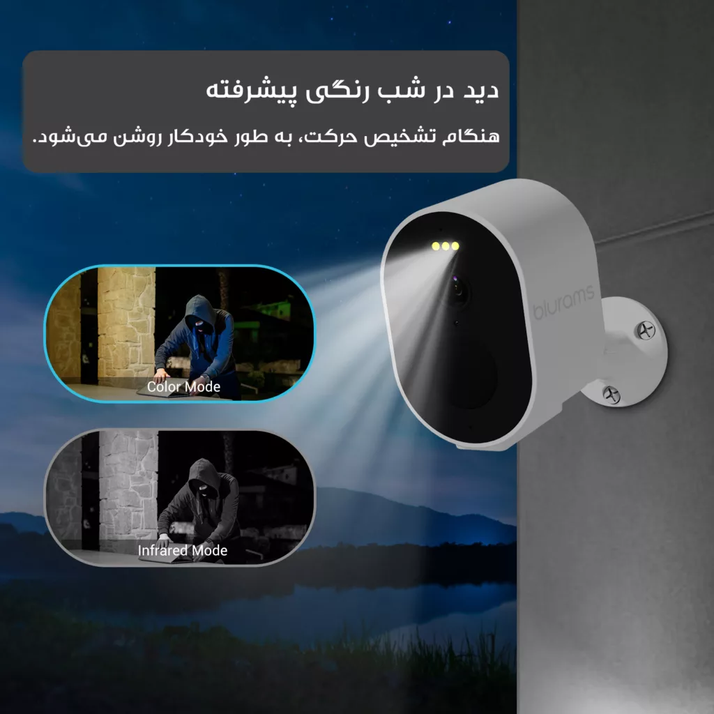 دوربین مداربسته تحت شبکه بلورمز مدل Blurams Wire-Free Solar 3MP- A11C