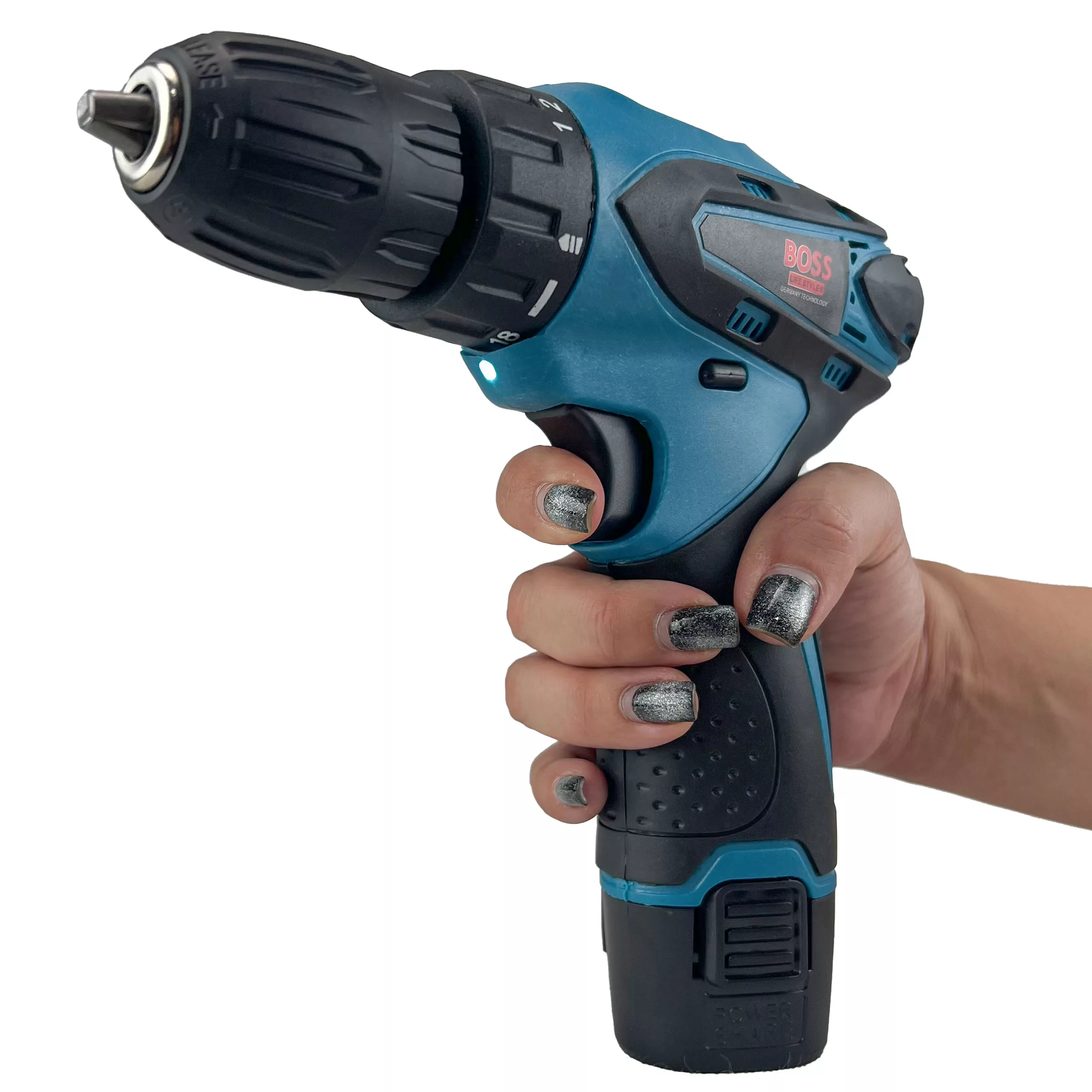 دریل پیچ گوشتی شارژی باس مدل 18v-1B-Blue کد 1