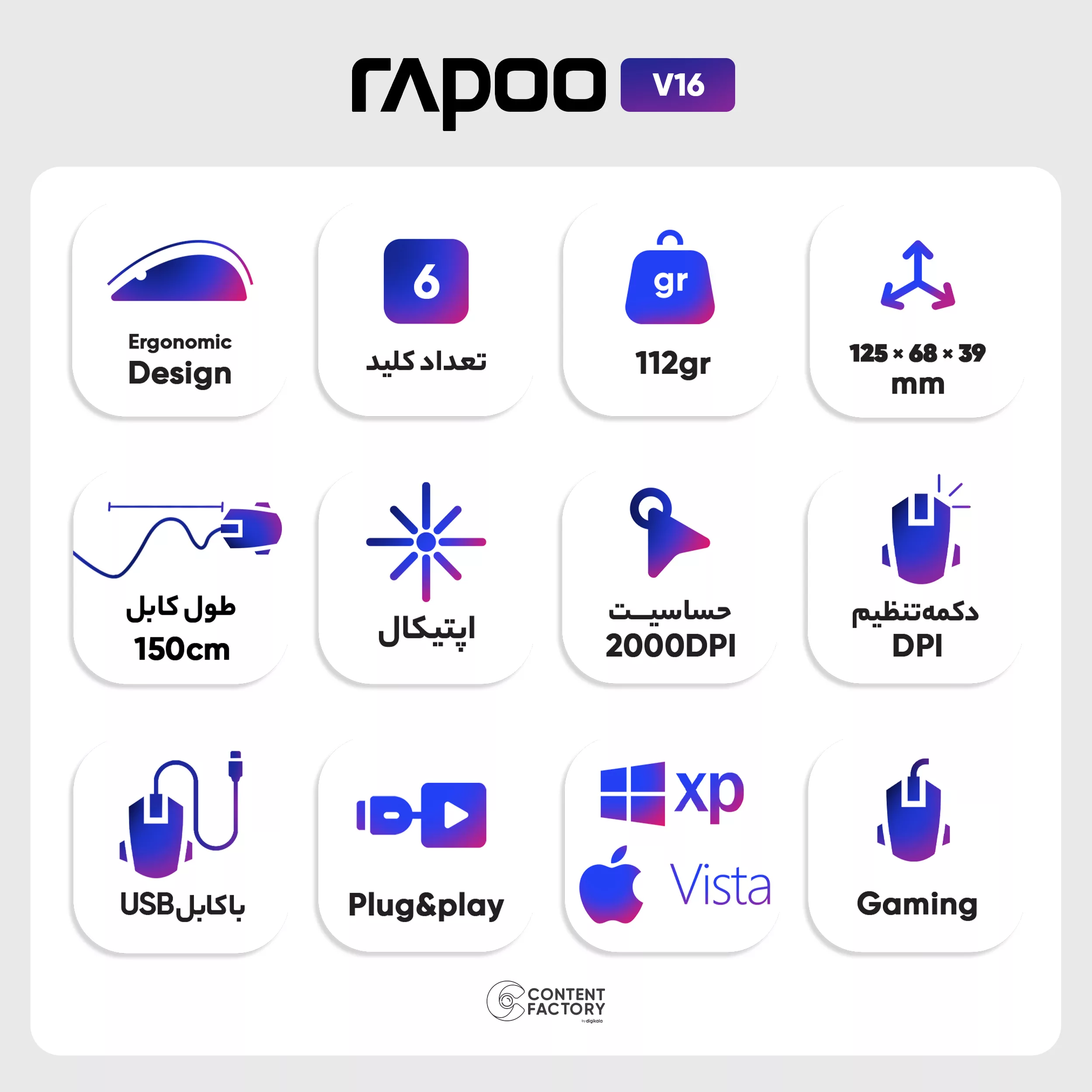 ماوس مخصوص بازی رپو مدل V16