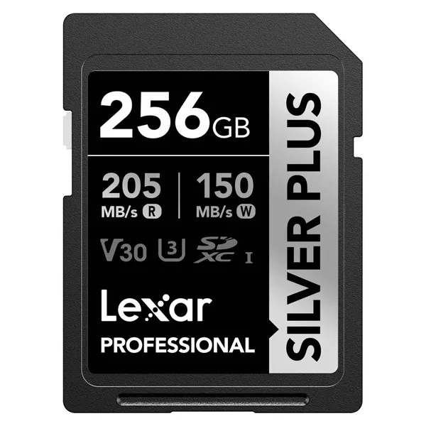 کارت حافظه SDXC لکسار مدل SILVER PLUS کلاس 10 استاندارد ظرفیت 256 گیگابایت سرعت 205MBps