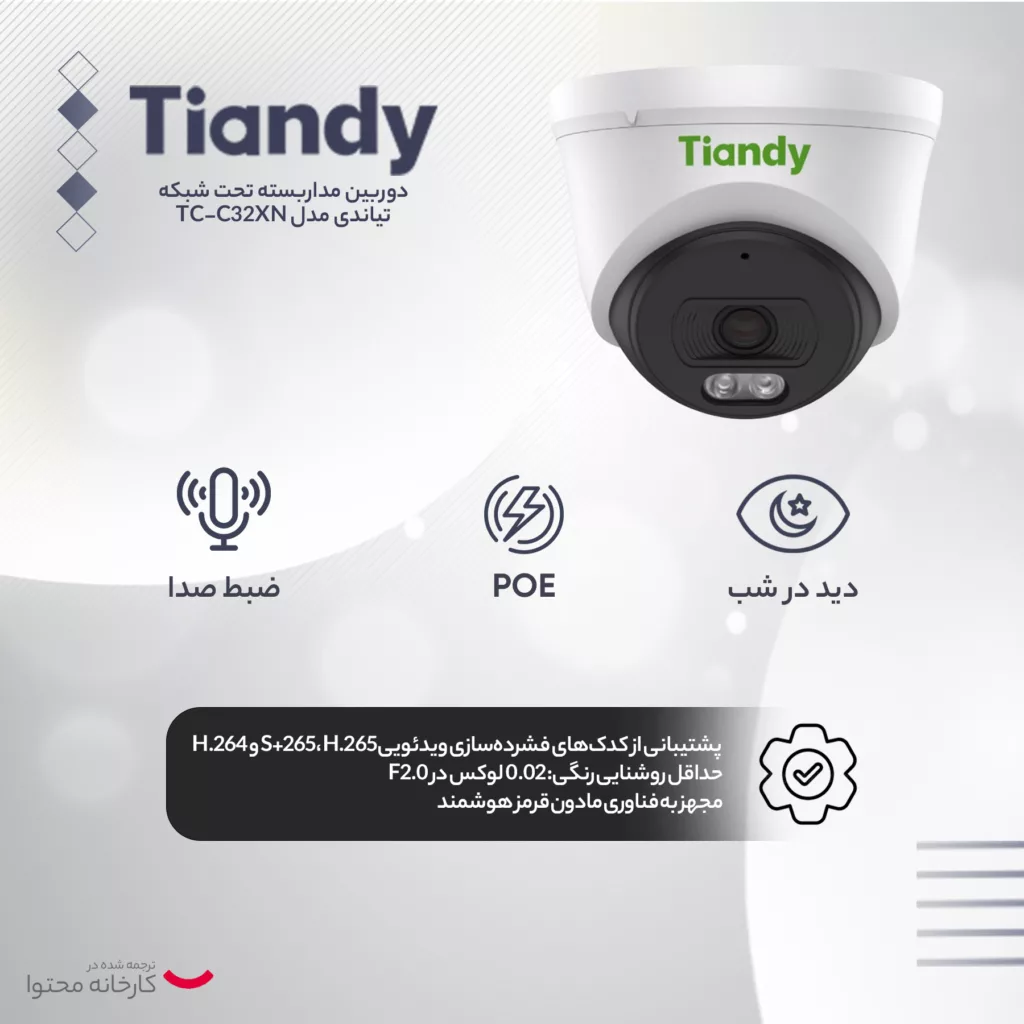 دوربین مداربسته تحت شبکه تیاندی مدل TC-C32XN
