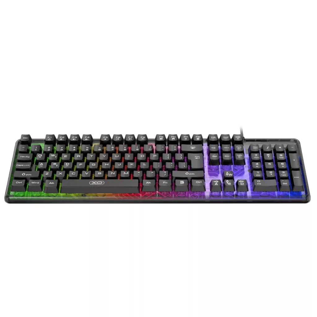 کیبورد گیمینگ ایکس او مدل KB-04، سوییچ ممبران، Full-size، نورپردازی LED RGB