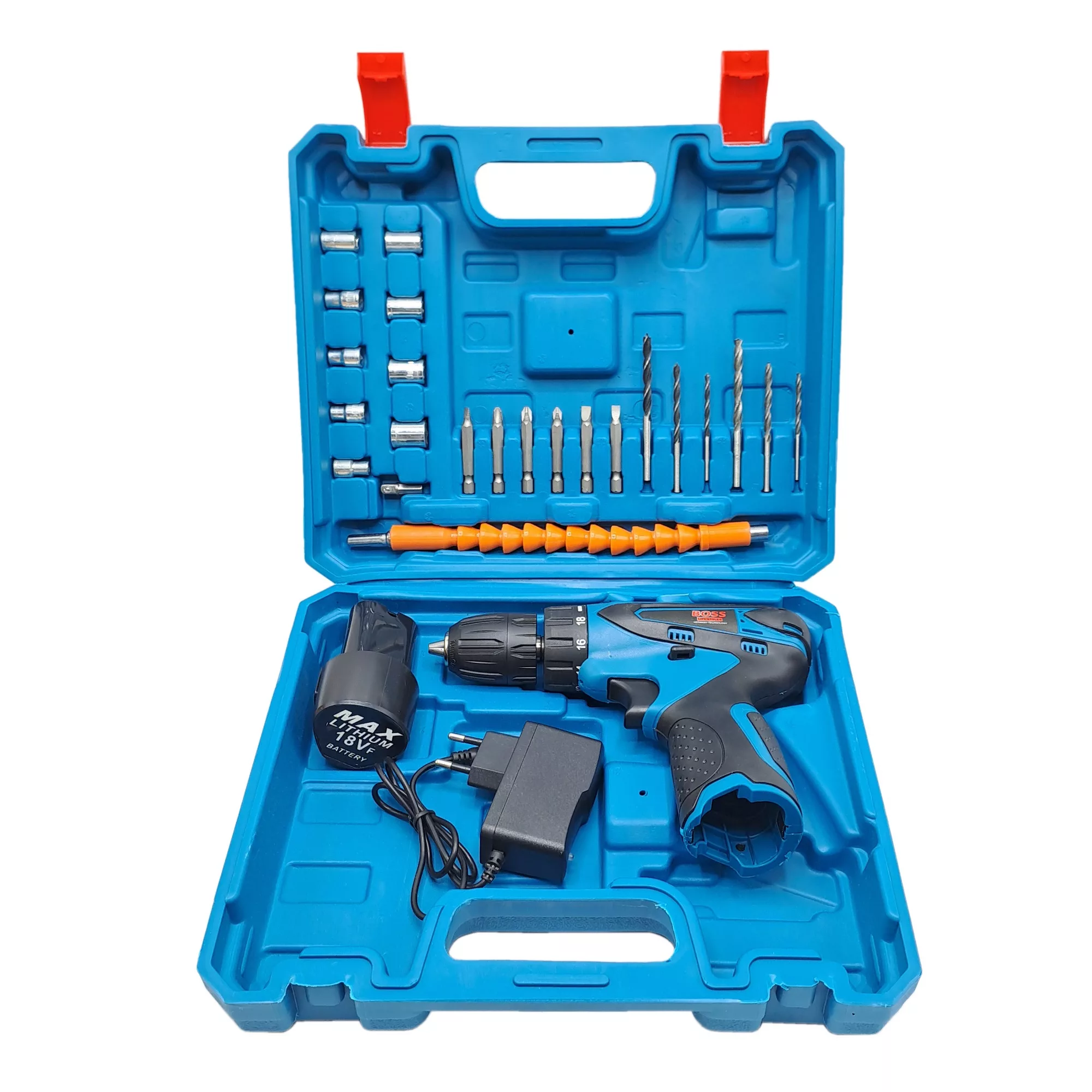 مجموعه 27 عددی دریل پیچ گوشتی شارژی سه نظام 10 اتوماتیک 18 ولت باس مدل 18VF کد 1
