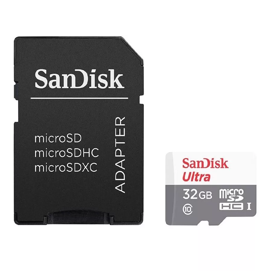 کارت حافظه microSDHC سن دیسک مدل Ultra کلاس 10 استاندارد UHS-I سرعت 100MBps ظرفیت 32 گیگابایت به همراه اداپتورSD