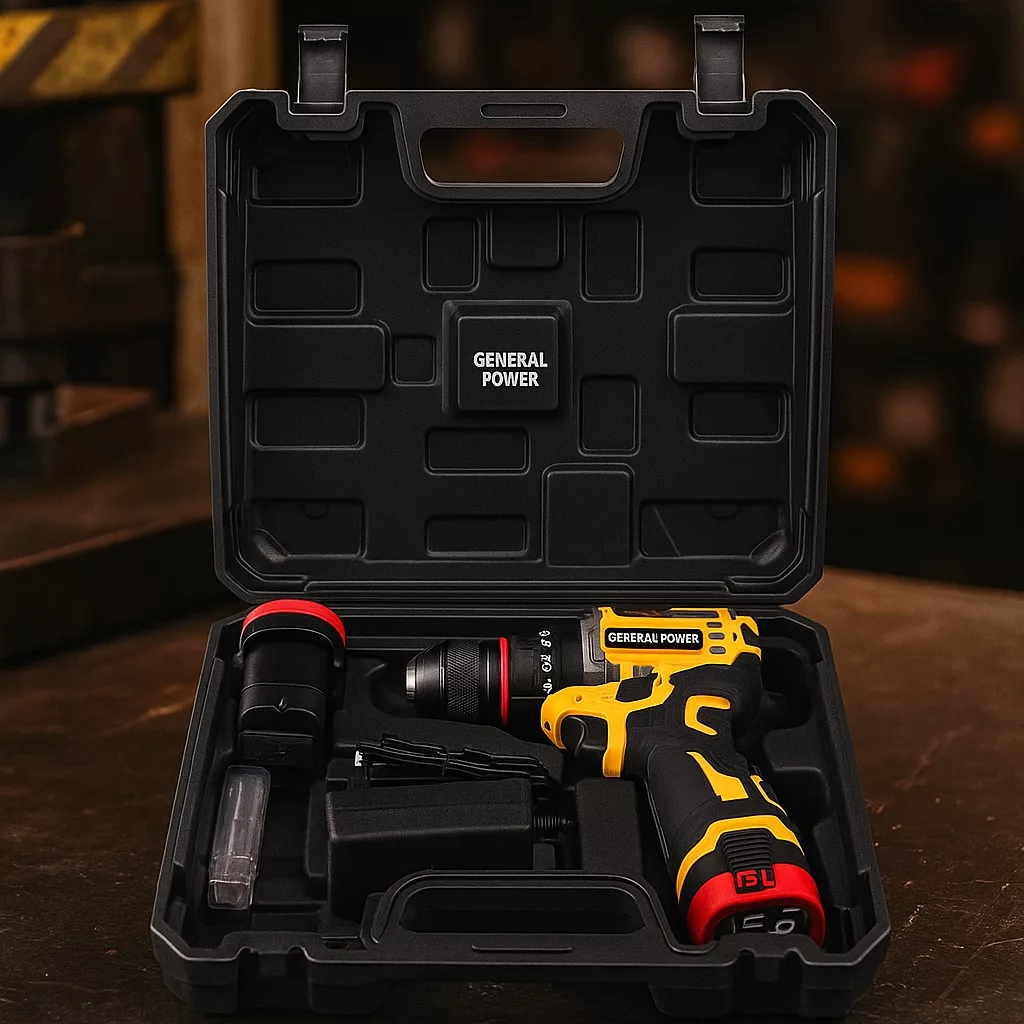 دریل پیچ گوشتی شارژی چکشی براشلس 10 میلی متری 24 ولت جنرال پاور کد 24-BL