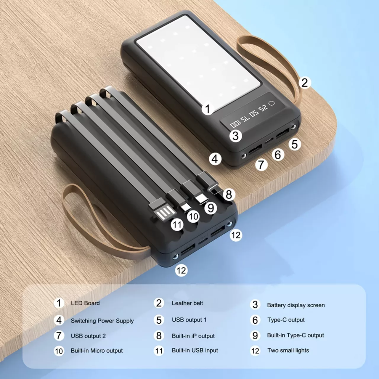 پاوربانک پی زد ایکس مدل C161 ظرفیت 30000 میلی آمپر ساعت