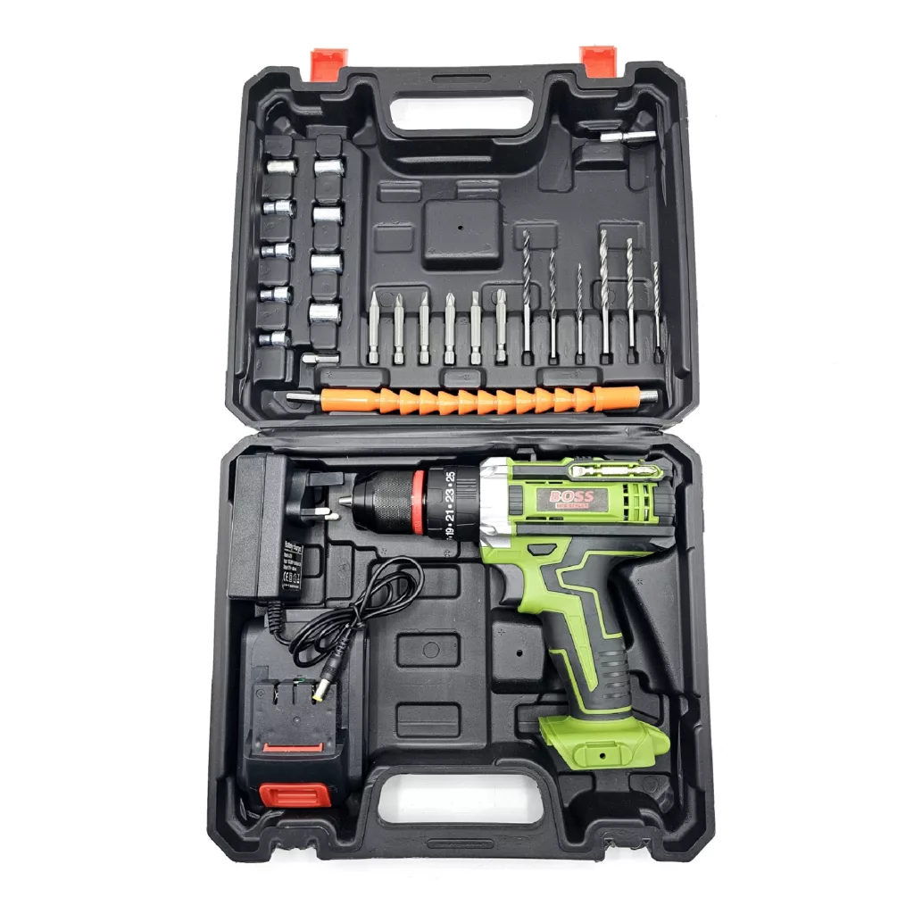 دریل پیچ گوشتی چکشی شارژی باس مدل LIFE_STYLE کد 1 مجموعه 27 عددی