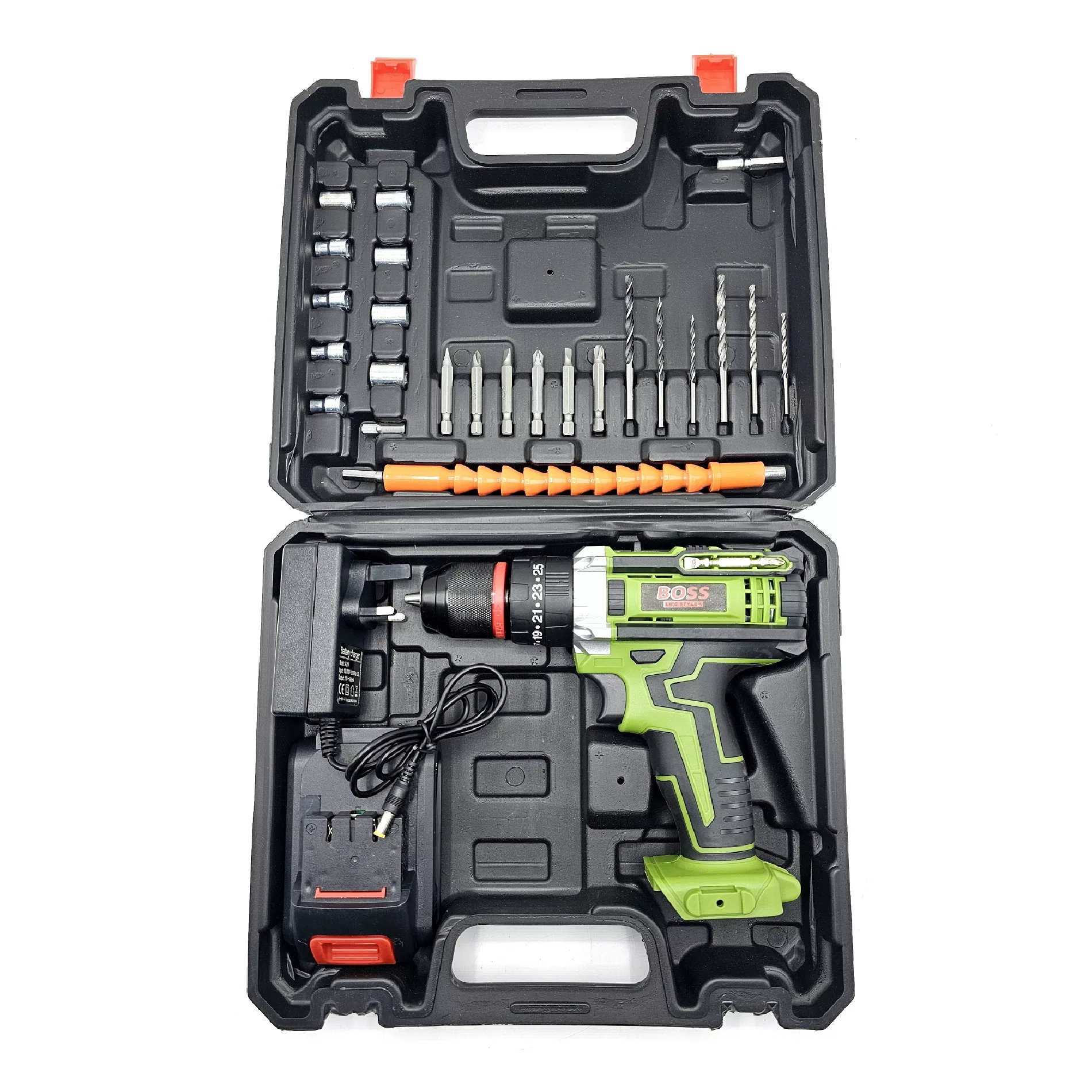 دریل پیچ گوشتی چکشی شارژی باس مدل LIFE_STYLE کد 1 مجموعه 27 عددی