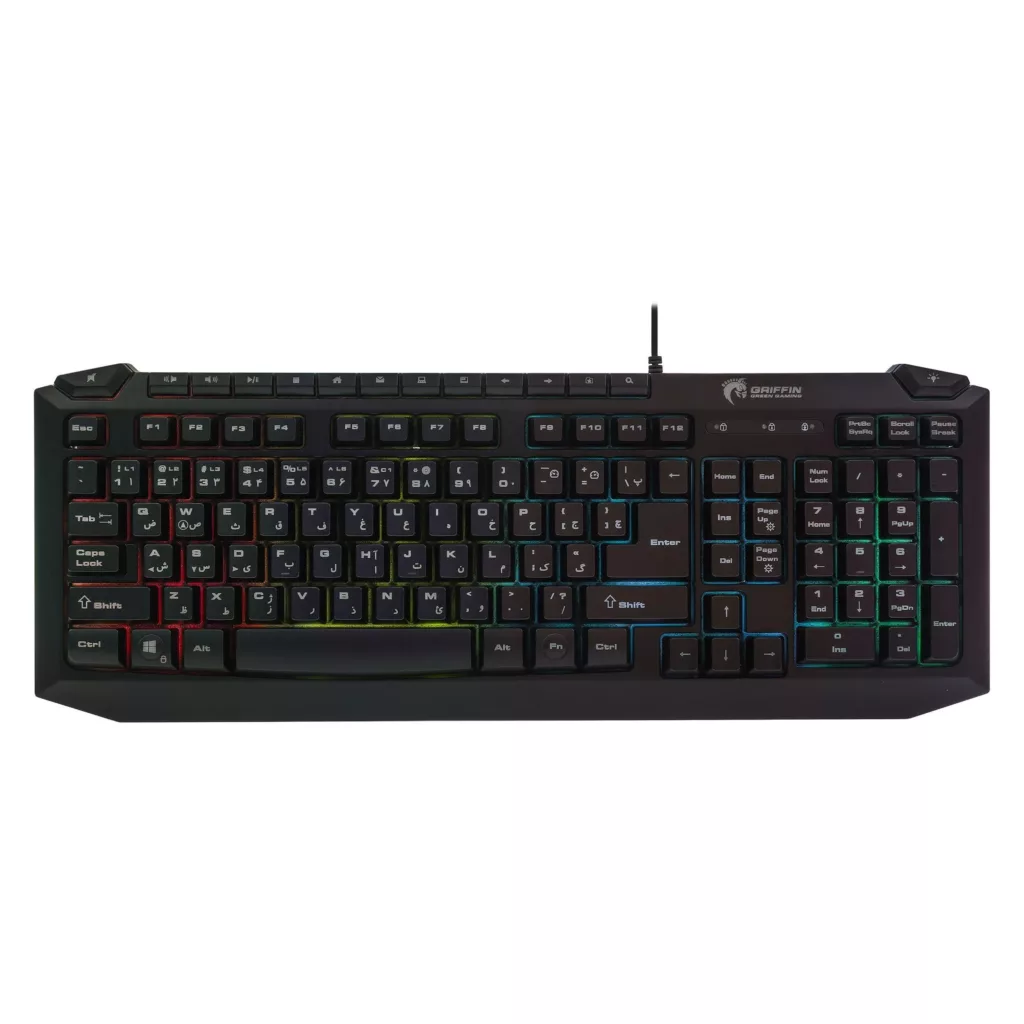 کیبورد گیمینگ گرین مدل GK701-RGB نورپردازی RGB Full-Size