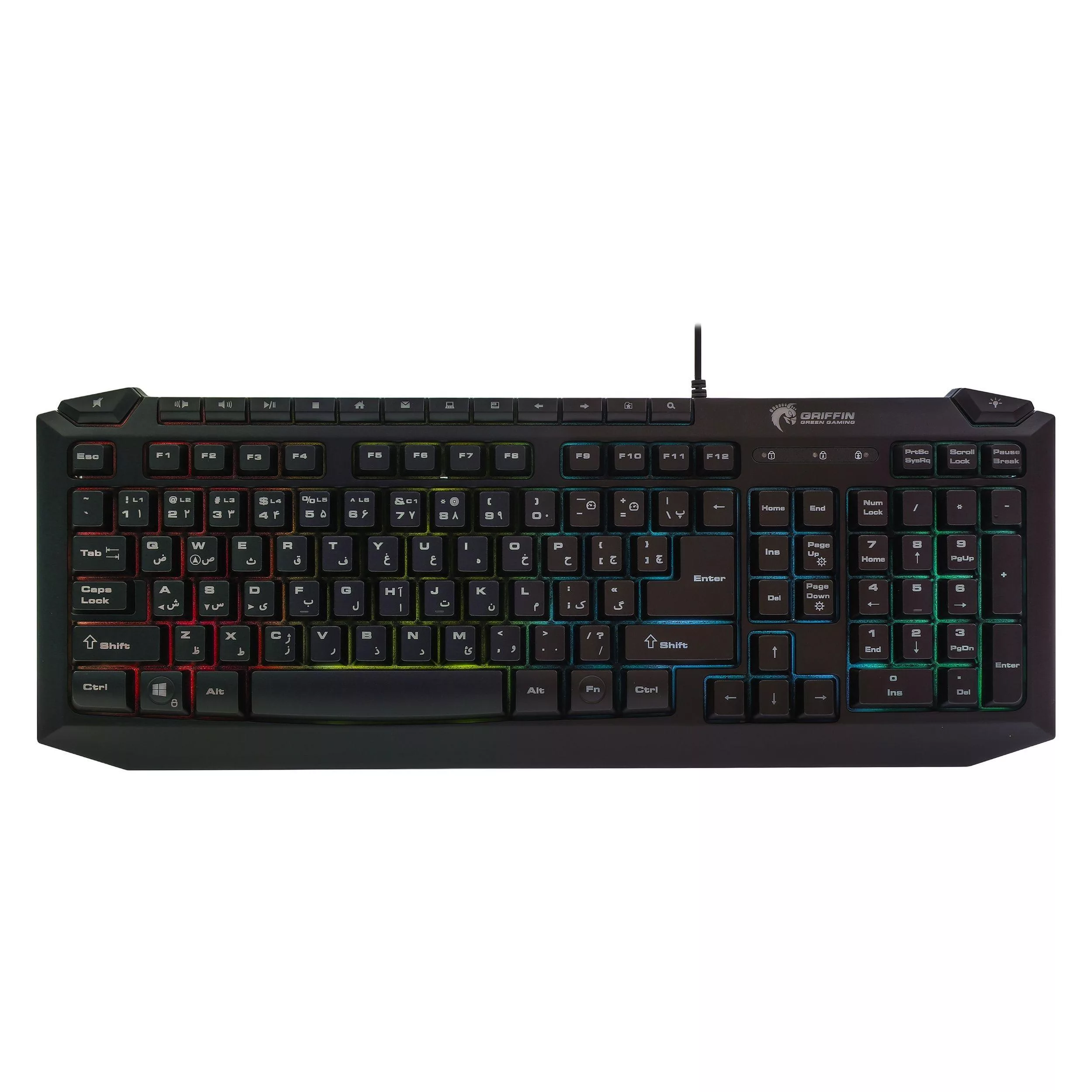 کیبورد گیمینگ گرین مدل GK701-RGB نورپردازی RGB Full-Size