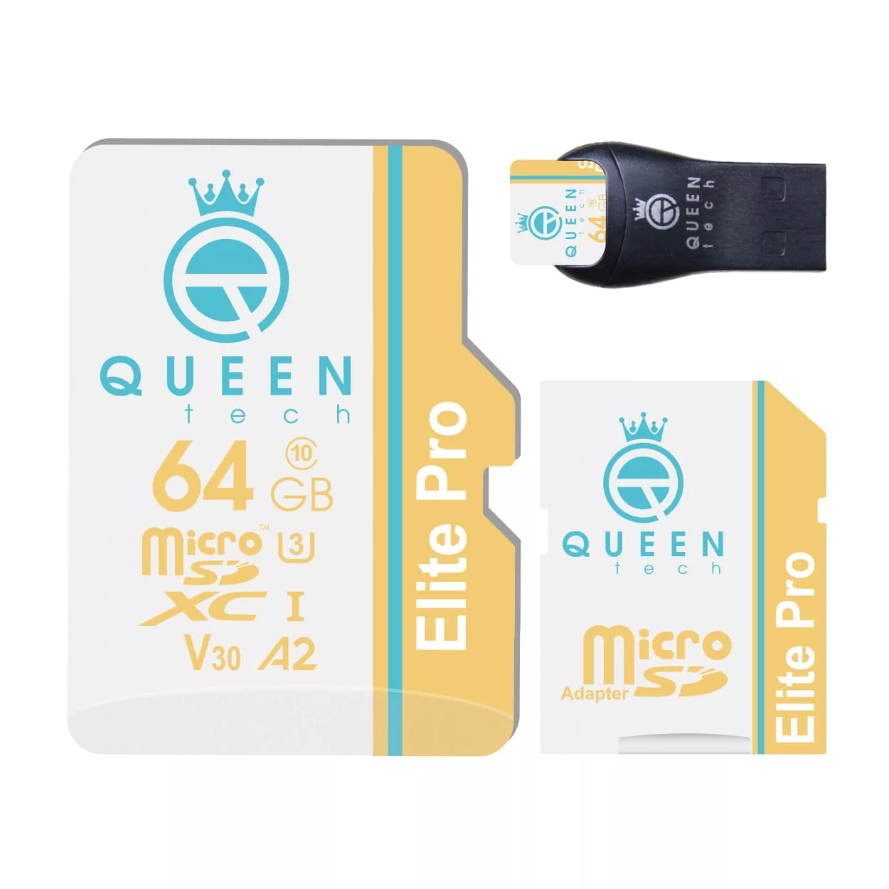 کارت حافظه Micro SDXC کوئین تک مدل Elite pro A2-V30-566X PLUS کلاس 10 استاندارد UHS-l U3 سرعت 85mbps ظرفیت 64 گیگابایت به همراه آداپتور SD و کارت خوان USB کارت حافظه Micro SDXC کوئین تک مدل Elite pro A2-V30-566X PLUS کلاس 10 استاندارد UHS-l U3 سرعت 85mbps ظرفیت 64 گیگابایت به همراه آداپتور SD و کارت خوان USB