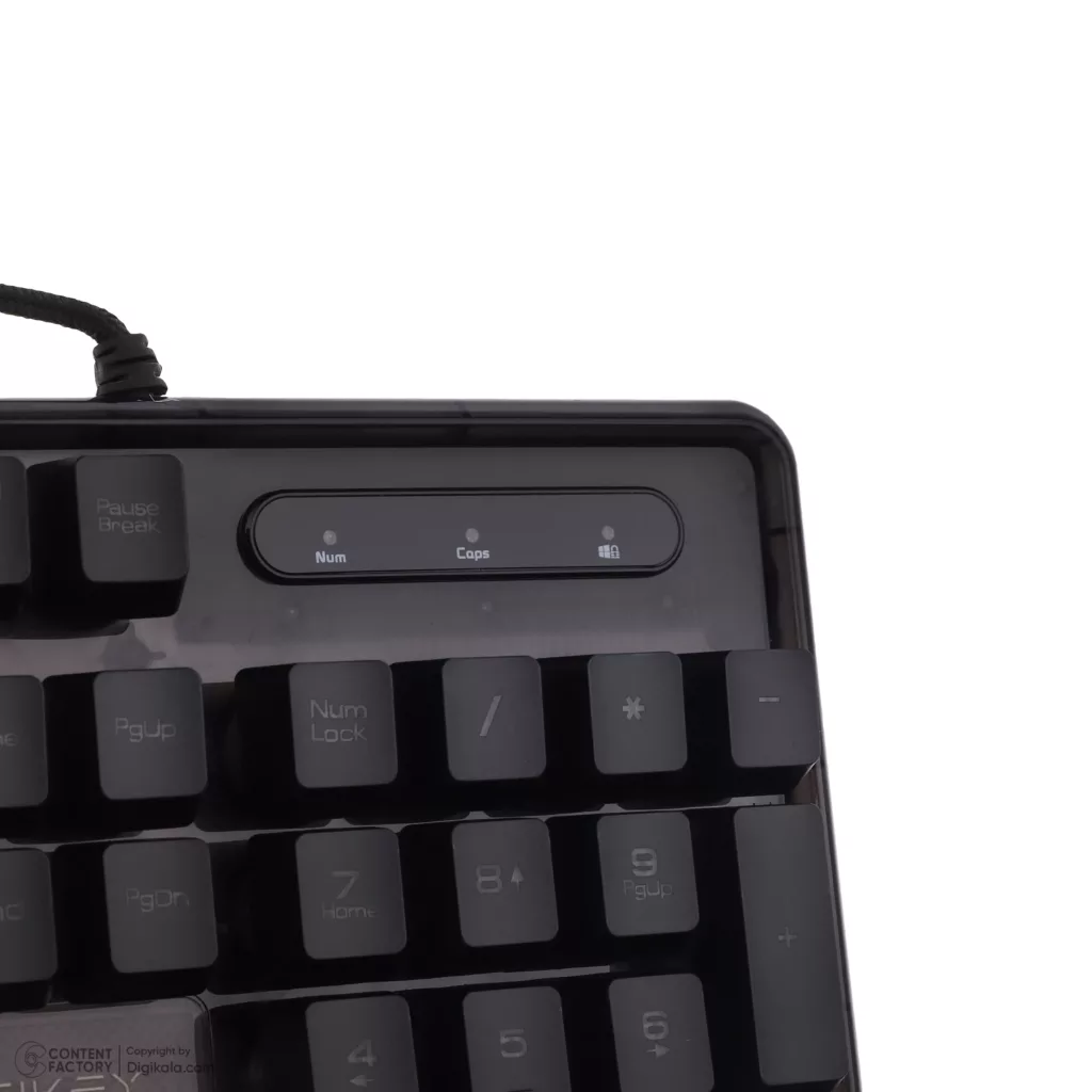 کیبورد گیمینگ لاجی کی مدل K230B، سوییچ ممبران، Full-Size، نورپردازی RGB