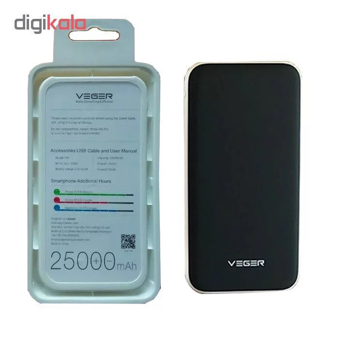 شارژ همراه وگر مدل V11 ظرفیت 25000 میلی آمپر ساعت