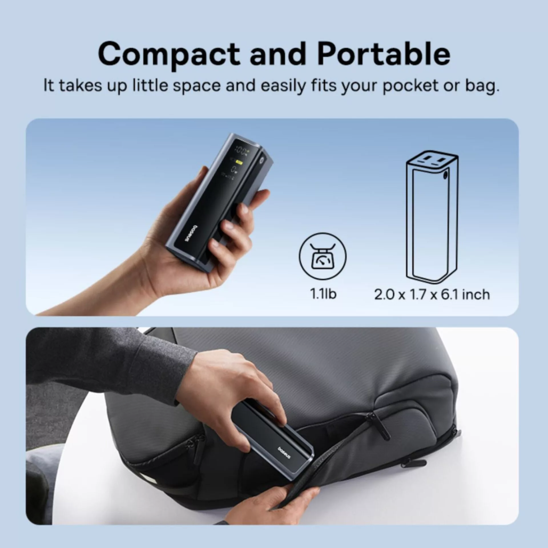 پاوربانک بیسوس مدل EnterGeek GP12 145w ظرفیت 20800 میلی آمپر ساعت