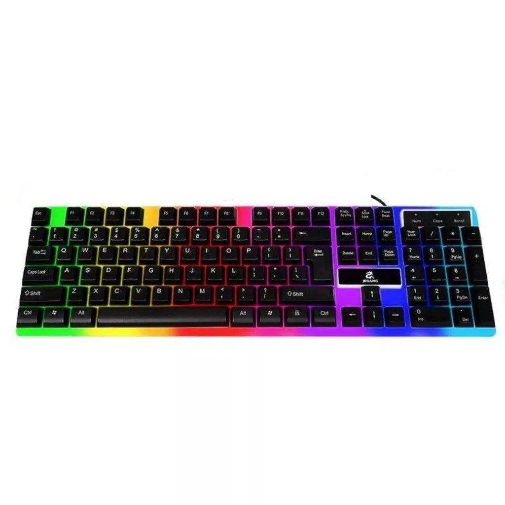 کیبورد مخصوص بازی جکنگ مدل JK_922، سوییچ ممبران ، Full Size، نورپردازی LED RGB