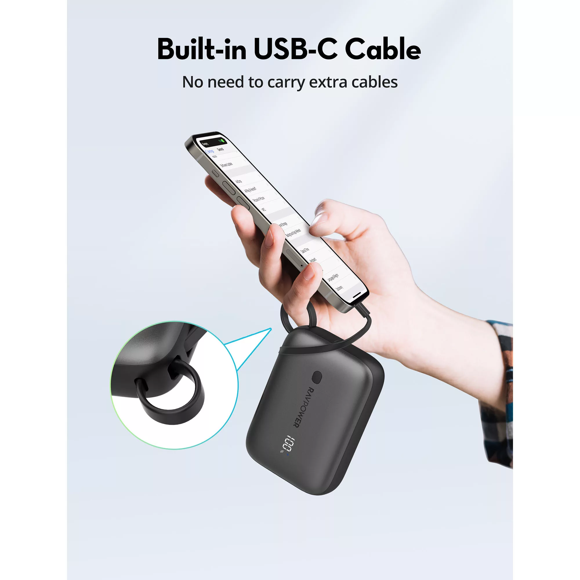 پاوربانک راو پاور مدل RP-PB1224 ظرفیت 10000 میلی آمپر ساعت