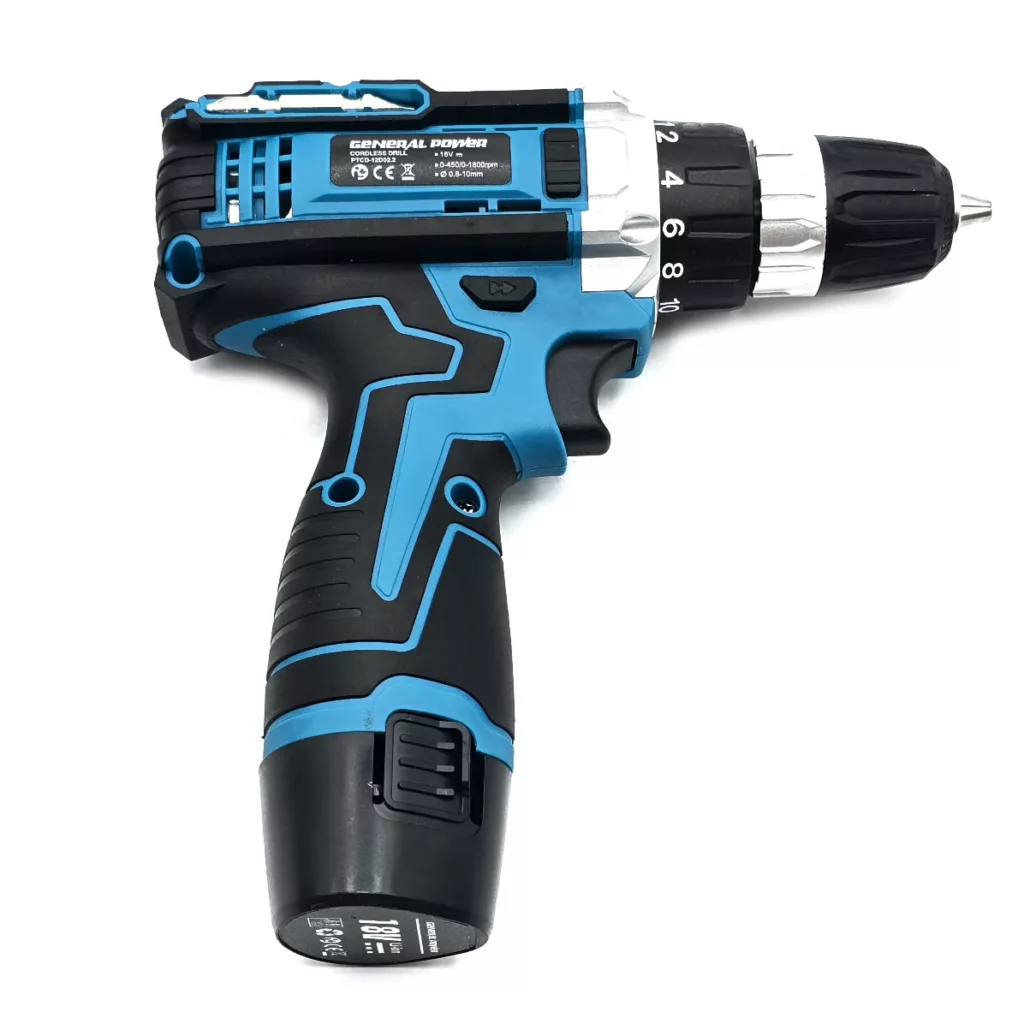 دریل پیچ گوشتی شارژی سه نظام 10 میلی متری 18 ولت جنرال پاور مدل CORDLESS-DRILL