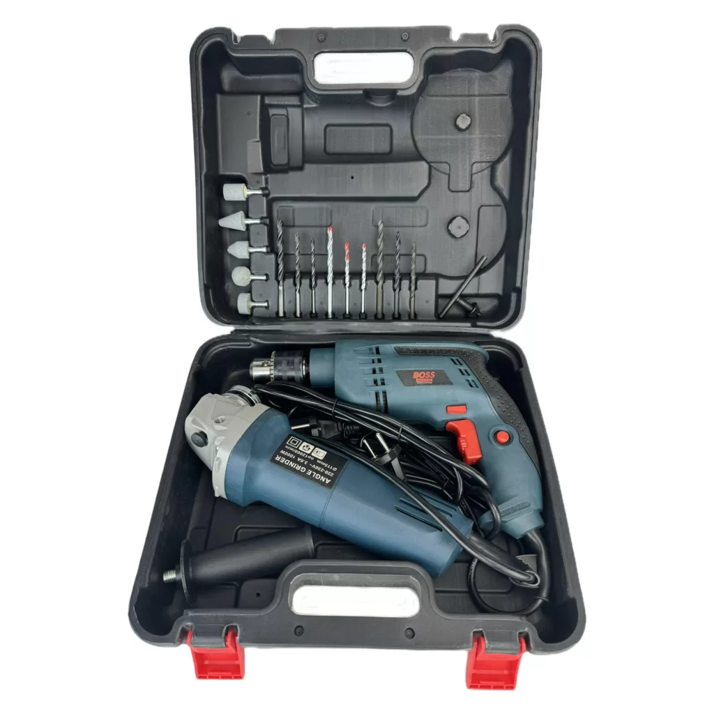 دریل چکشی باس مدل BS-5835 مجموعه 2 عددی