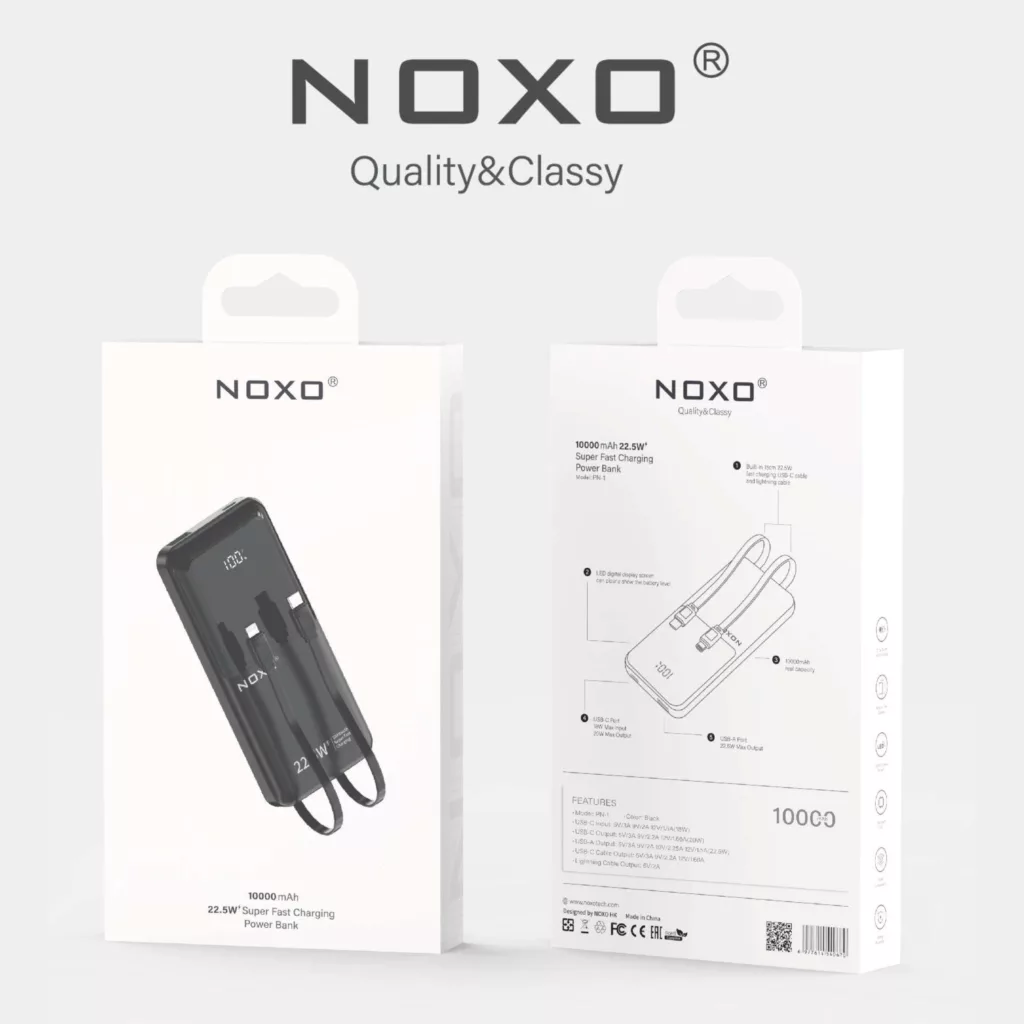 پاوربانک نوکسو مدل PN-1 ظرفیت 10 هزار میلی آمپر ساعت