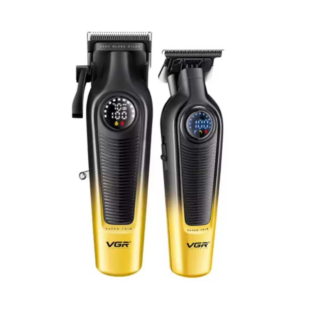 ماشین اصلاح موی سر و صورت شارژی وی جی ار مدل V-196&996 مجموعه دو عددی