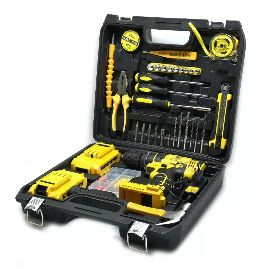 مجموعه 96 عددی دریل پیچ گوشتی شارژی چکشی بوزیل مدل 24V