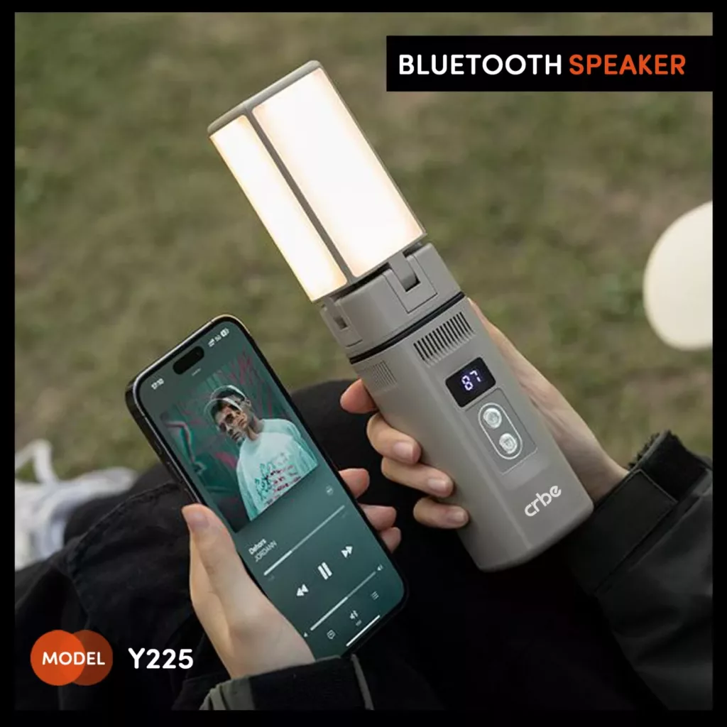 اسپیکر بلوتوثی قابل حمل کربی مدل Y225 POWERBANK&CAMPING LIGHT