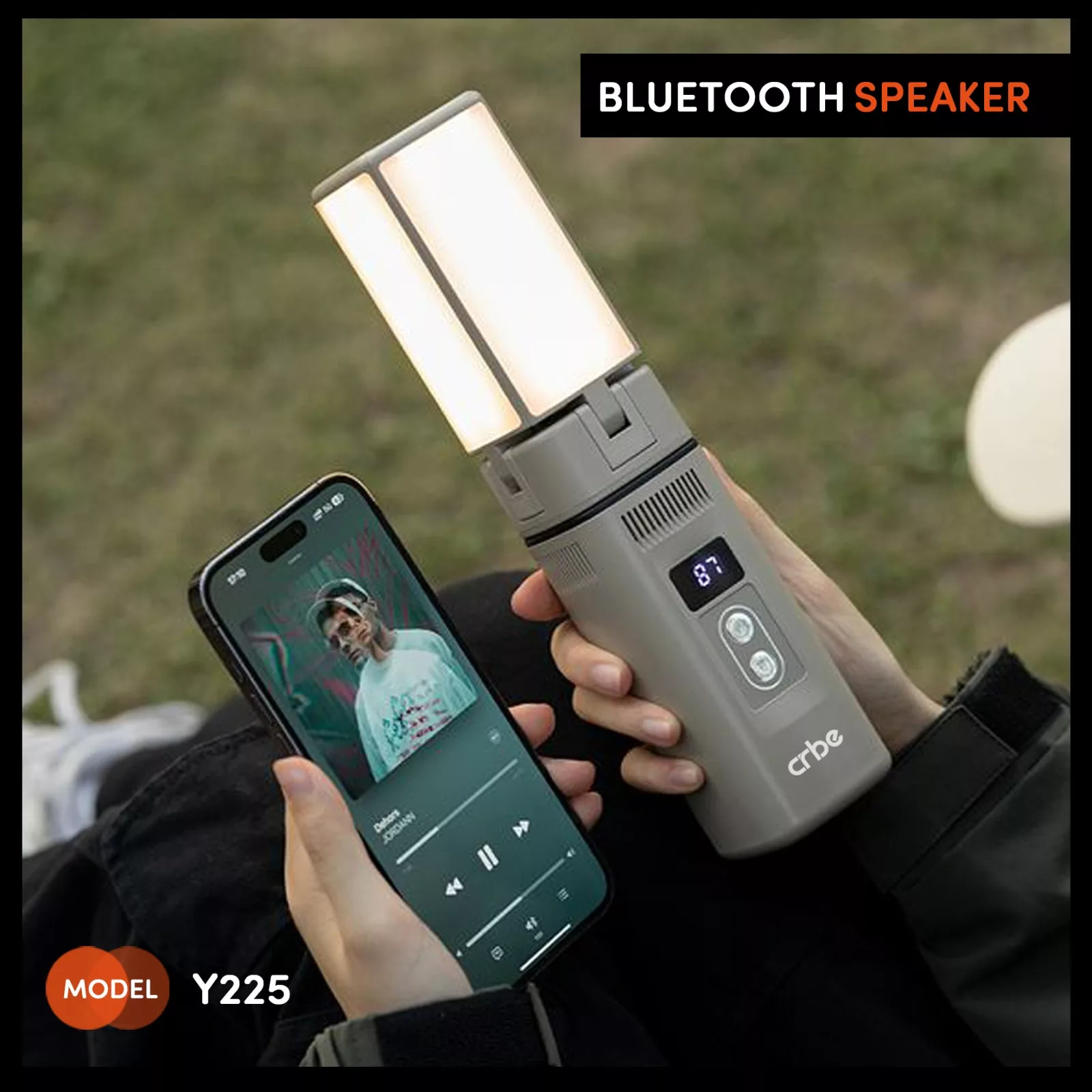 اسپیکر بلوتوثی قابل حمل کربی مدل Y225 POWERBANK&CAMPING LIGHT