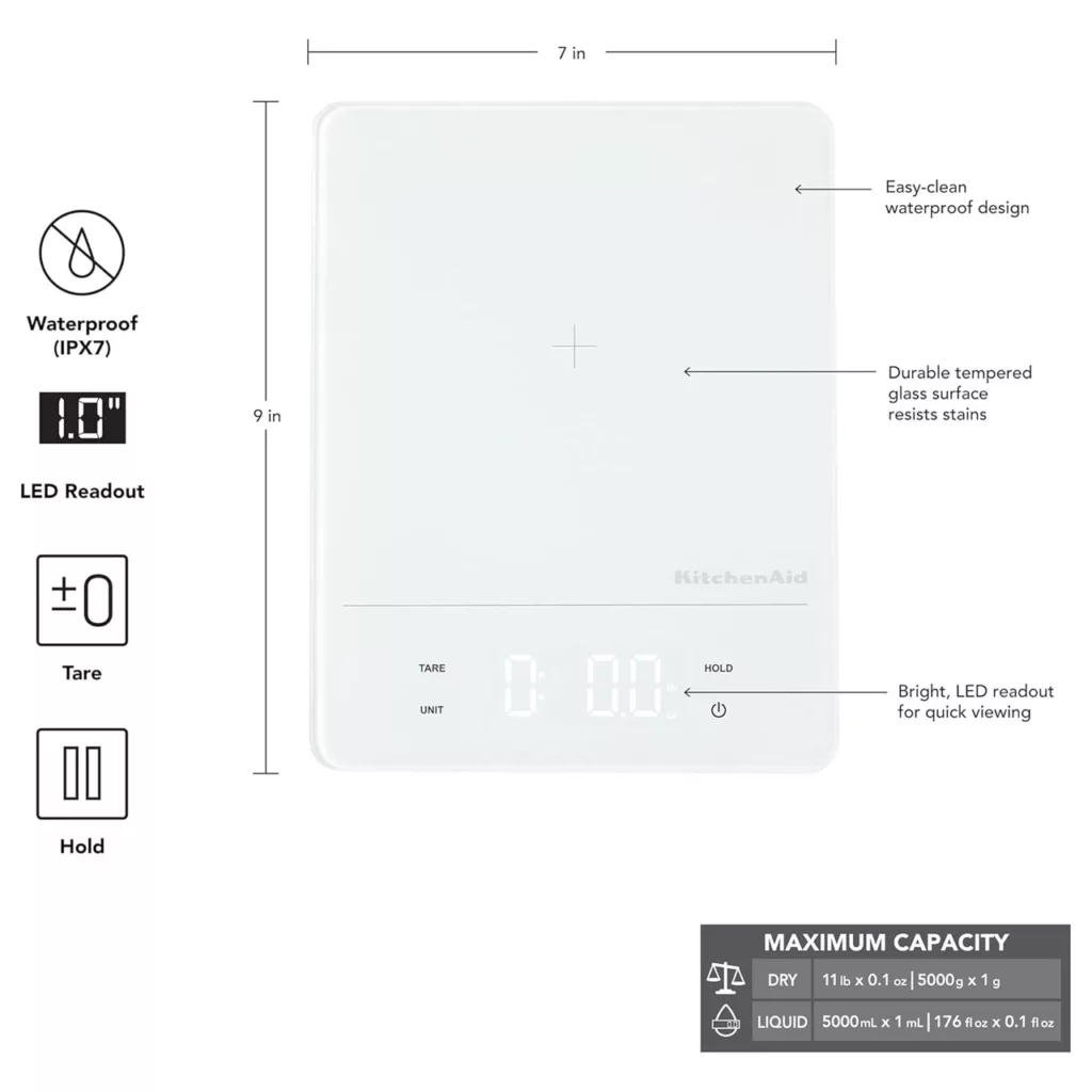 ترازو آشپزخانه دیجیتال کیچن اید مدل KQ913 حداکثر ظرفیت قابل اندازهگیری 5 کیلوگرم با دقت اندازهگیری 1 گرم