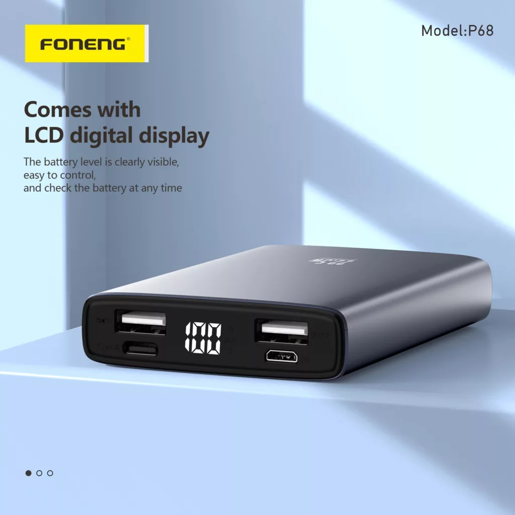 پاوربانک فوننگ مدل P68 ظرفیت 10000 میلی آمپر ساعت