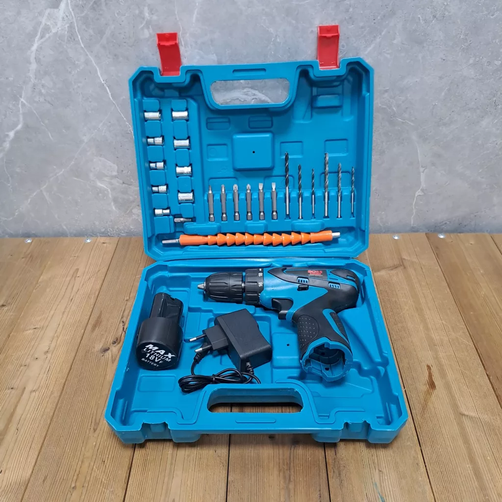 مجموعه 27 عددی دریل پیچ گوشتی شارژی سه نظام 10 اتوماتیک 18 ولت باس مدل LIFE _ STYLE کد 1