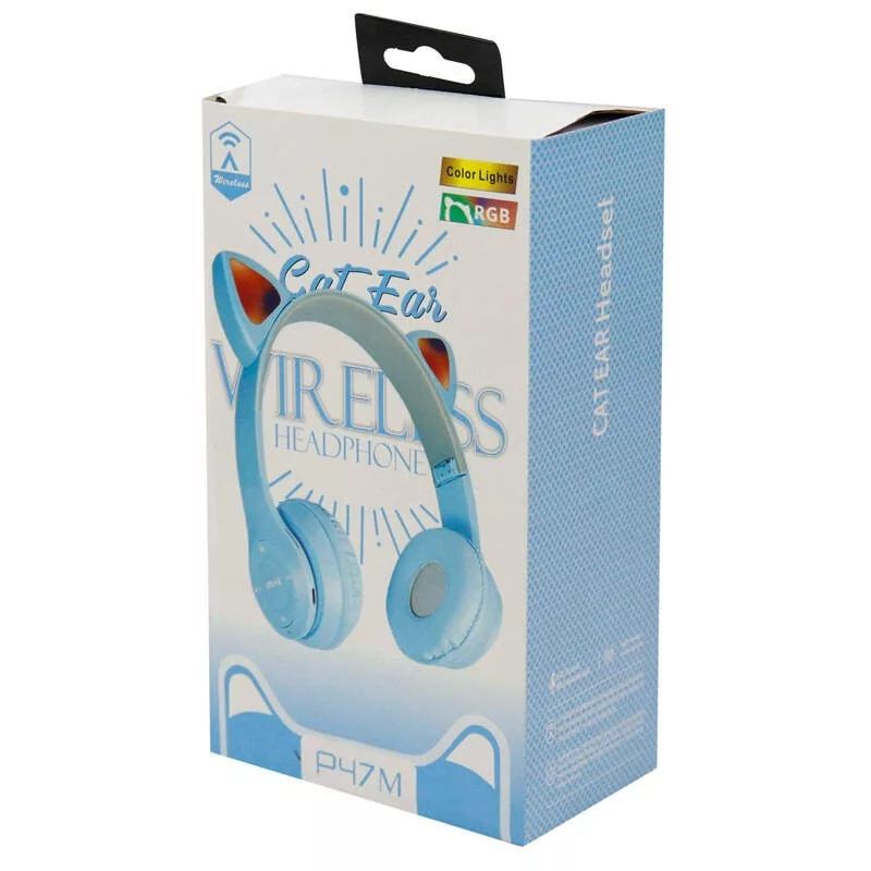هدفون بلوتوثی مدل گربه ای P47M-RGB