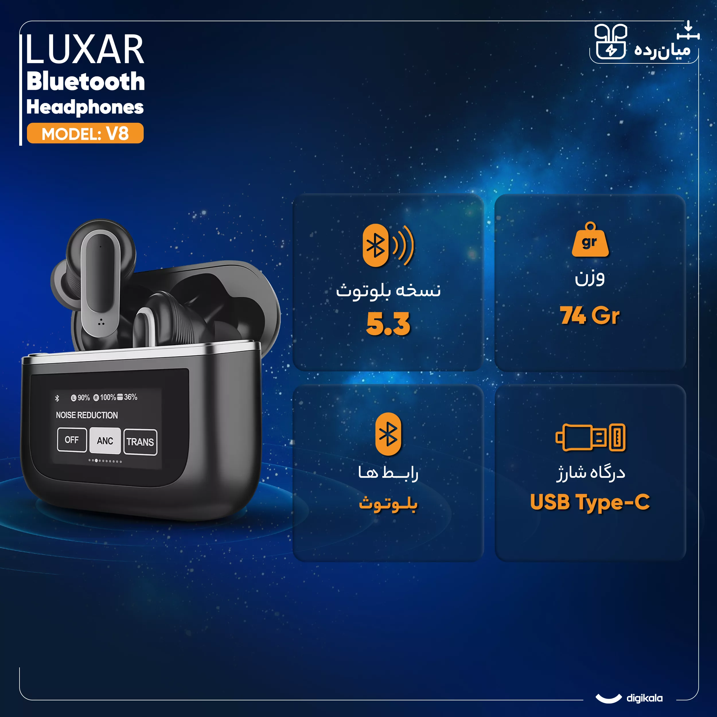 هدفون بلوتوثی لوکسار مدل V8