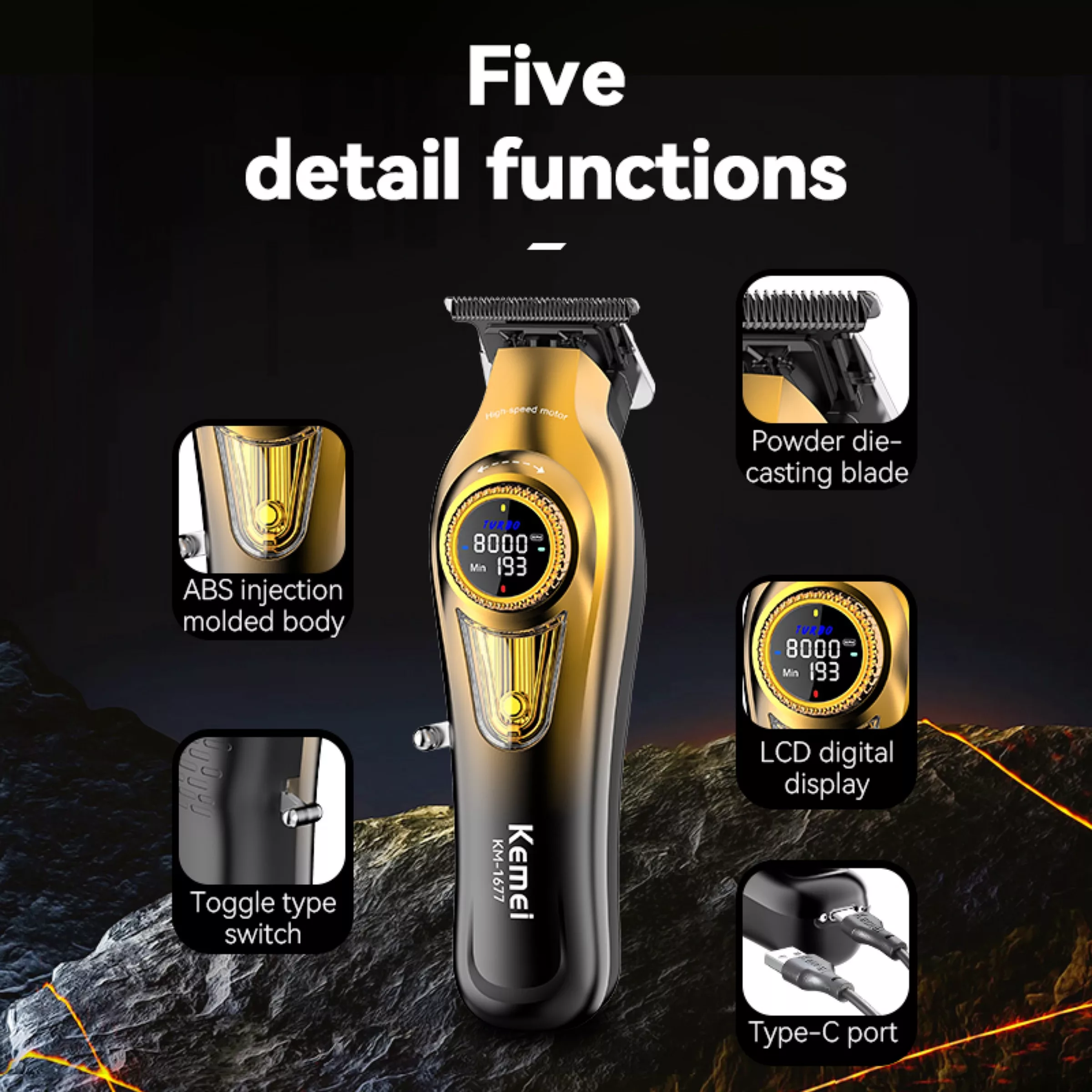 ماشین اصلاح موی سر و صورت کیمی مدل km-1677