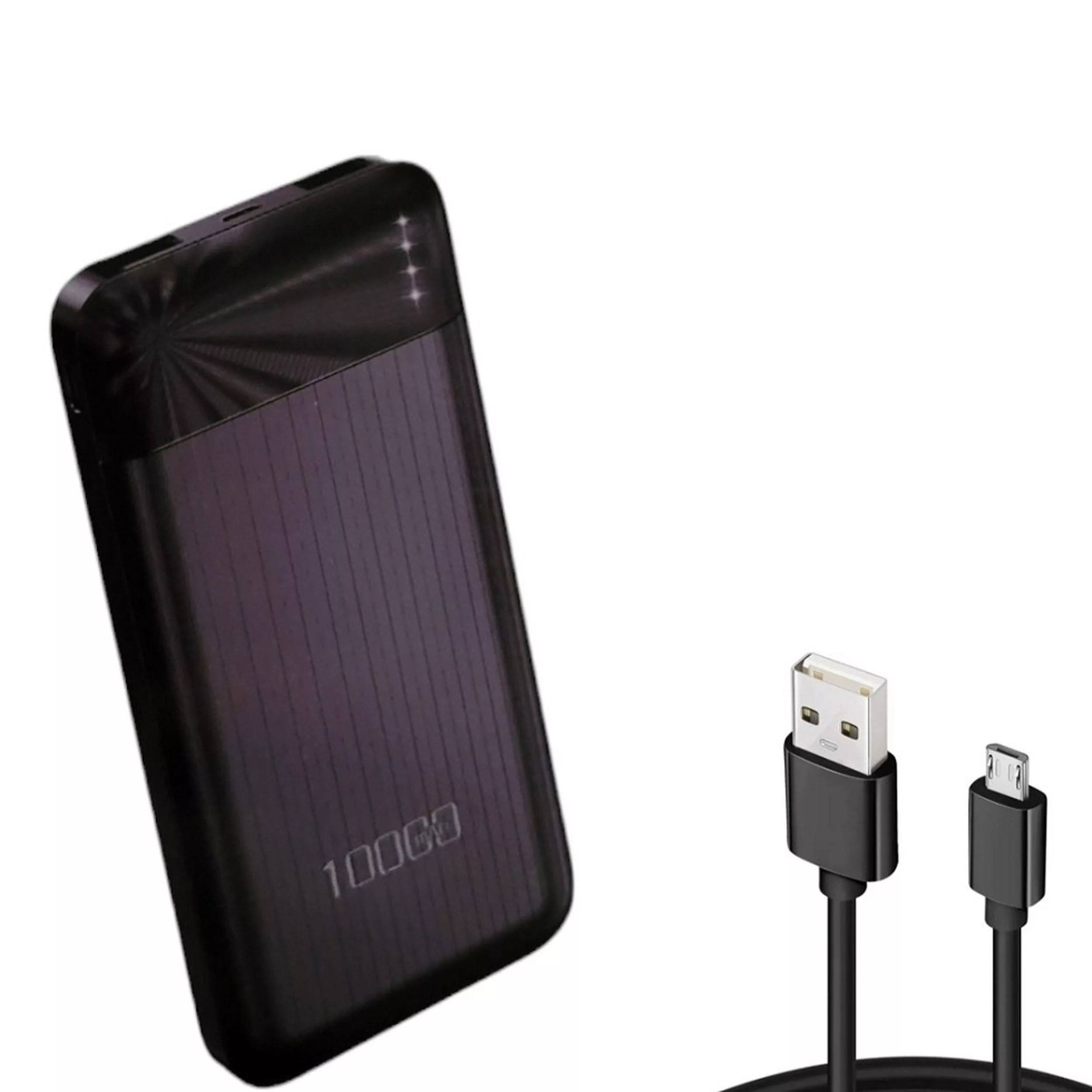 پاوربانک مدل 2.1A ظرفیت 10000 میلی آمپرساعت به همراه کابل تبدیل microUSB