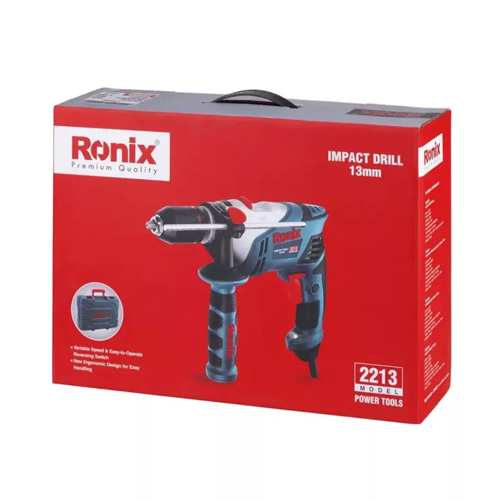 دریل برقی چکشی سه نظام خودکار 13 میلی متری  650 وات رونیکس مدل 2213