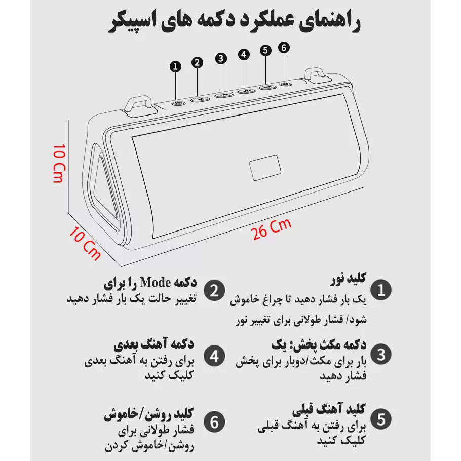 اسپیکر بلوتوثی قابل حمل مدل V28
