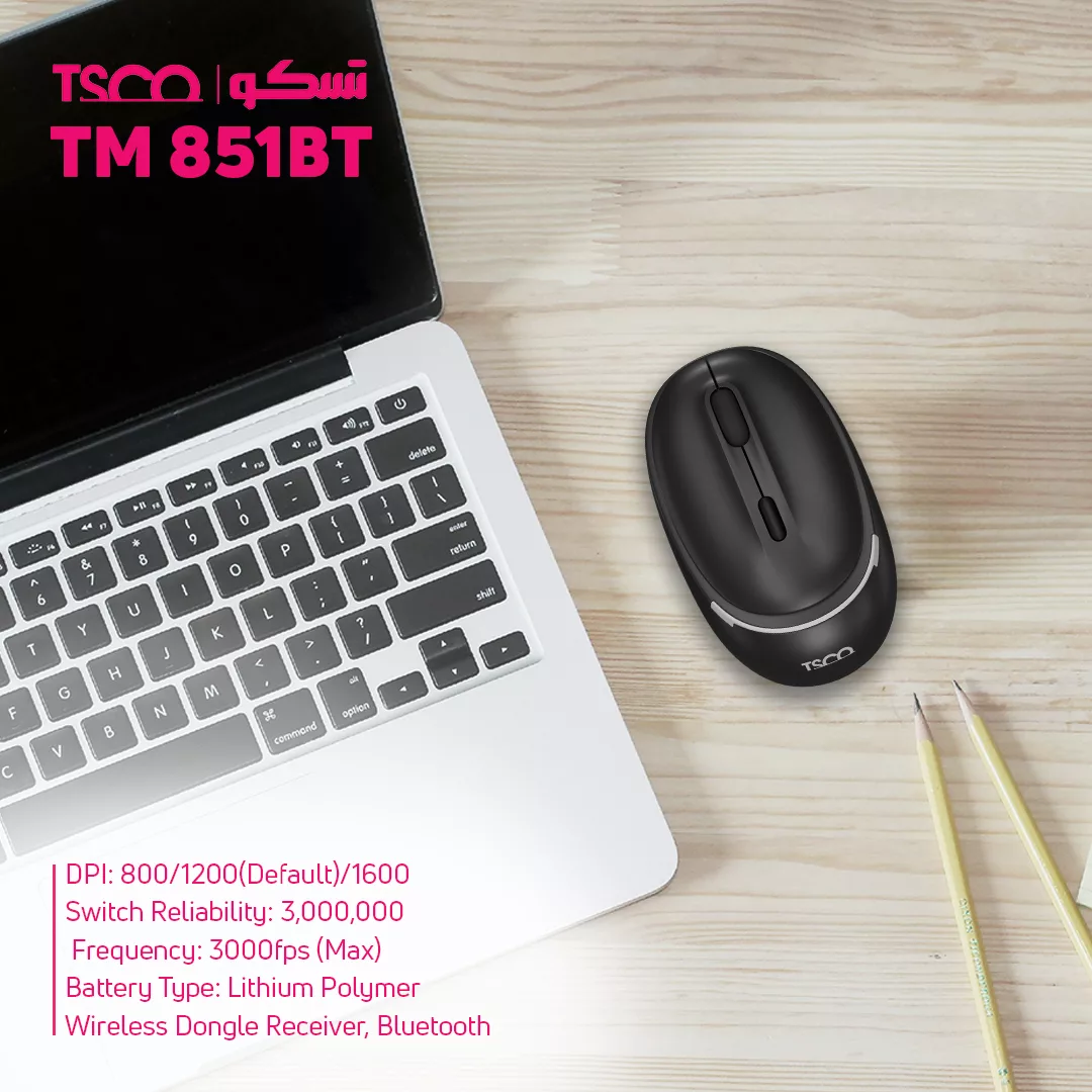 ماوس بلوتوثی تسکو مدل TM 851BT