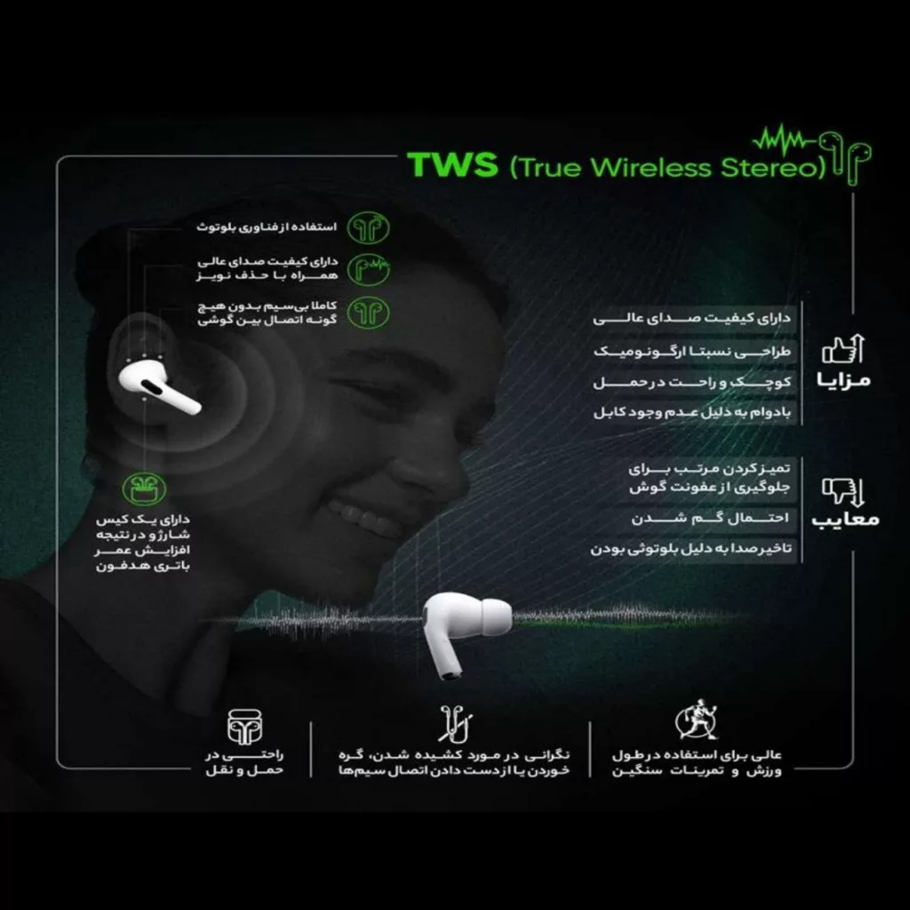 هدفون بلوتوثی مدل i14 tws