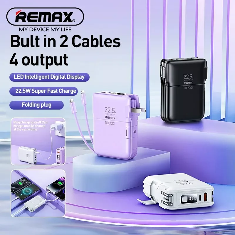 پاوربانک ریمکس مدل RPP-670-Multi compatible Chargers ظرفیت 10000 میلی آمپرساعت