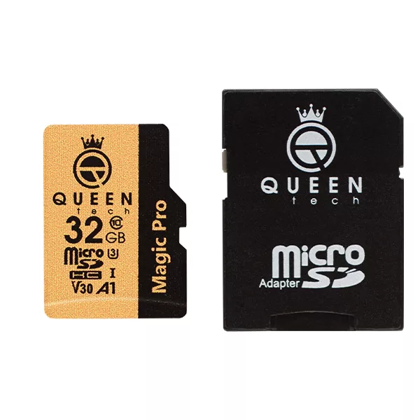 کارت حافظه Micro SD HC کوئین تک مدل A1-V30-633X کلاس 10 استاندارد سرعت UHS-l U3 سرعت 95MBps ظرفیت 32 گیگابایت به همراه آداپتور SD